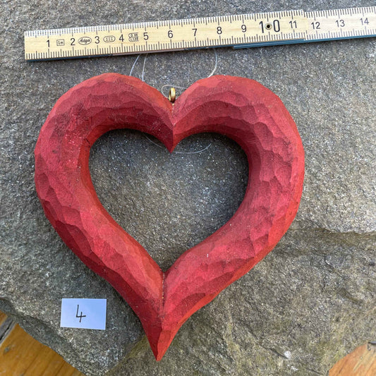 Nr.4 - Lindenherz mittelgroß, Rosenrot eingefärbt & gewachst