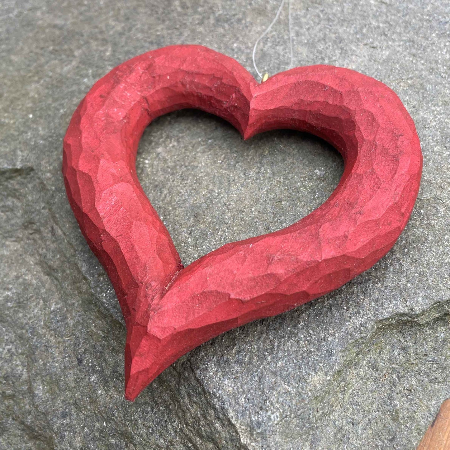 Nr.4 - Lindenherz mittelgroß, Rosenrot eingefärbt & gewachst