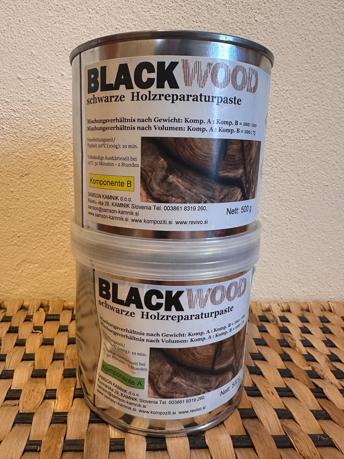 Blackwood Holzpaste - Original verschlossen, Dosen mit kleinen Dellen