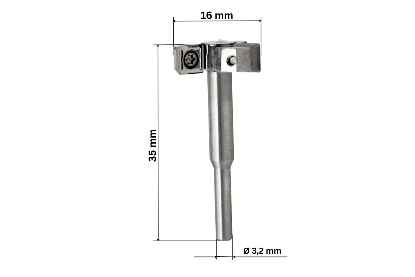 Nutenfräser für Dremel mit quadratischen HM-Schneiden, Schaft 3,2 mm