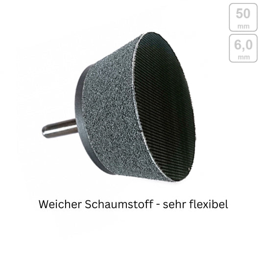 Schaumstoff-Schleifteller mit Klett, Ø 50mm, Schaft: 6,0mm