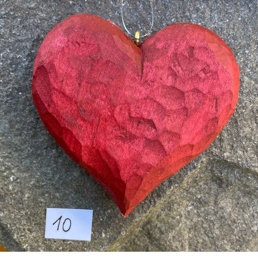 Nr.10 - Volles Herz, Rot glänzend und gewachst
