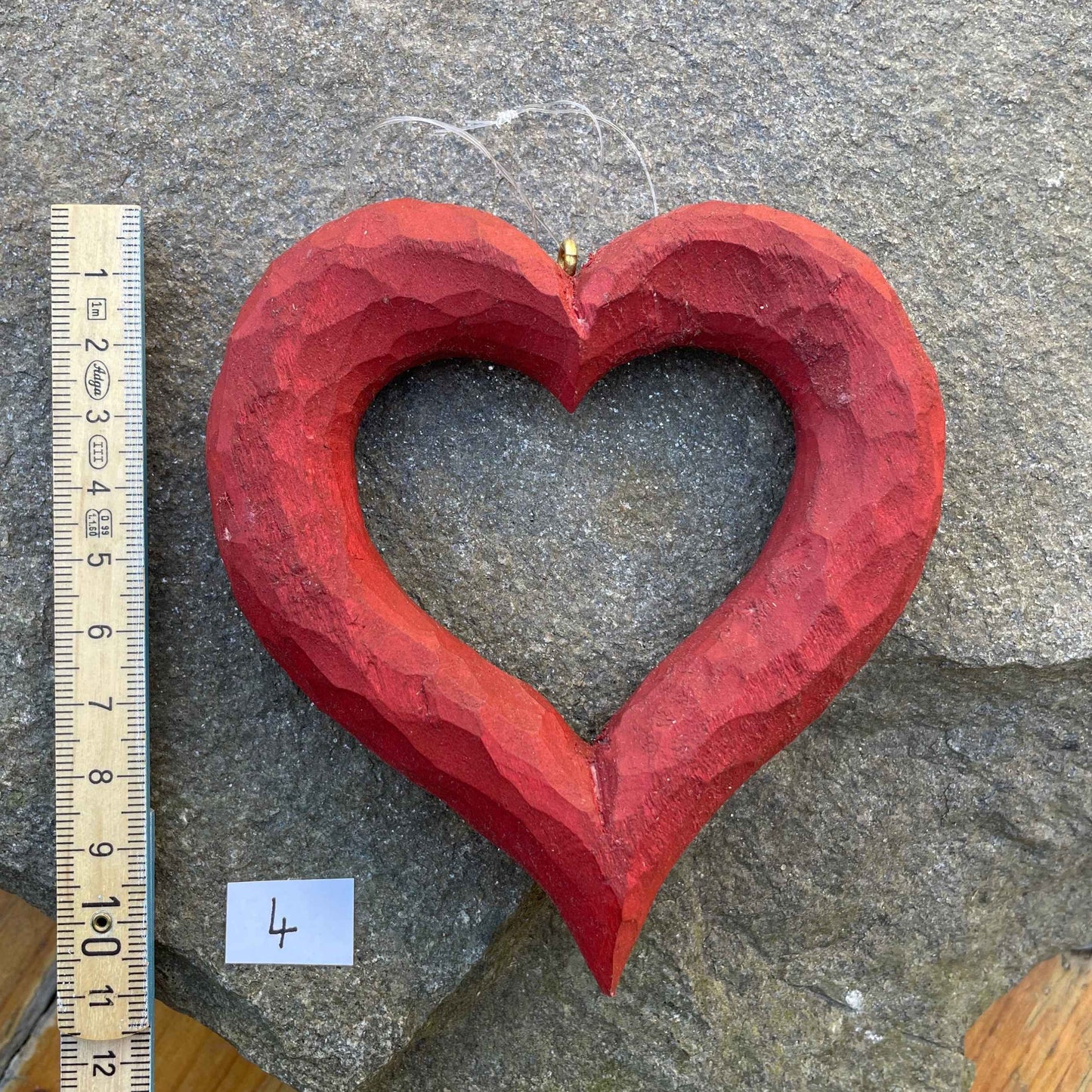 Nr.4 - Lindenherz mittelgroß, Rosenrot eingefärbt & gewachst