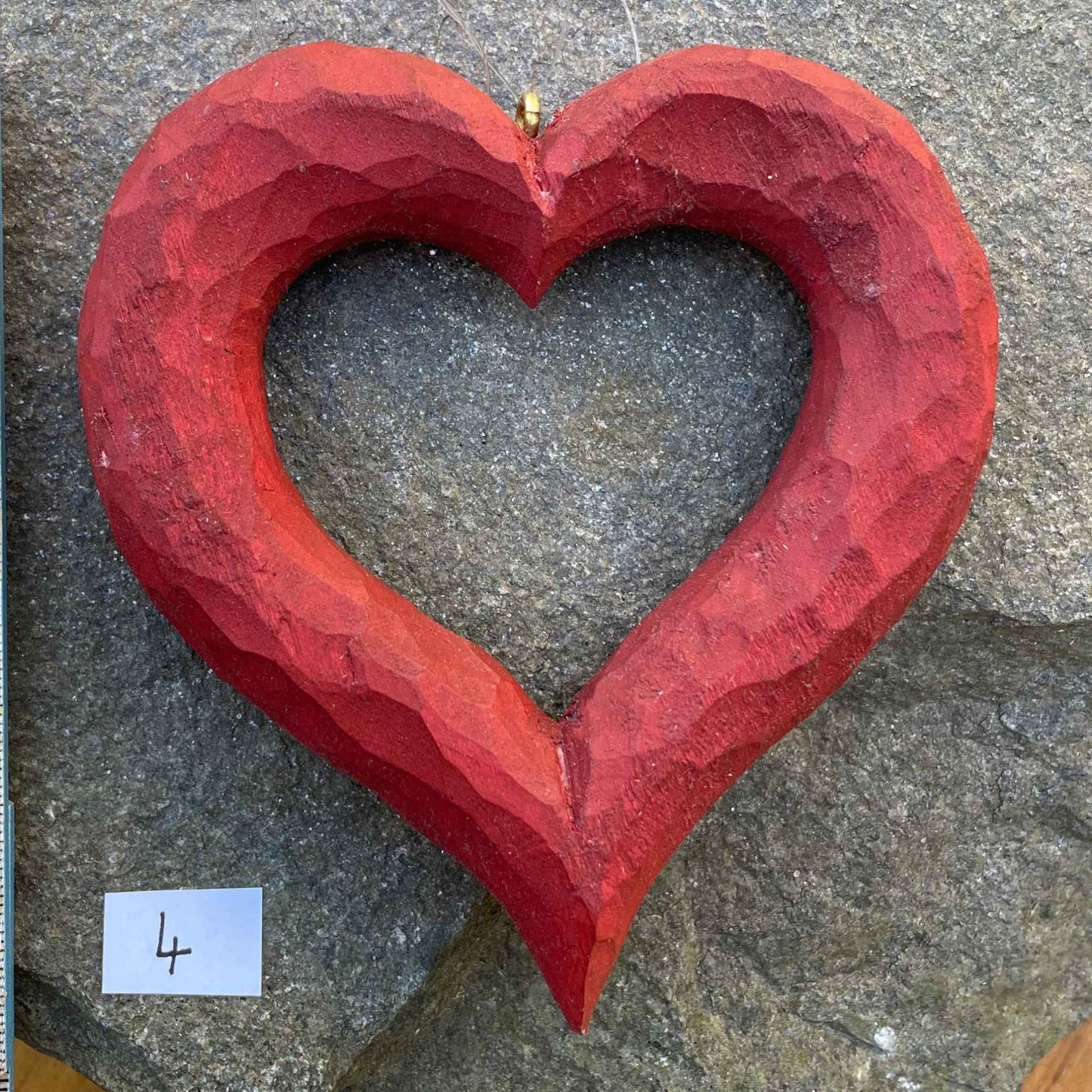 Nr.4 - Lindenherz mittelgroß, Rosenrot eingefärbt & gewachst