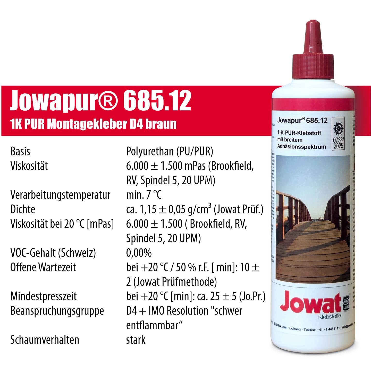 1K PUR Montagekleber außen – schnell härtend, stark schäumend (0,5 kg)