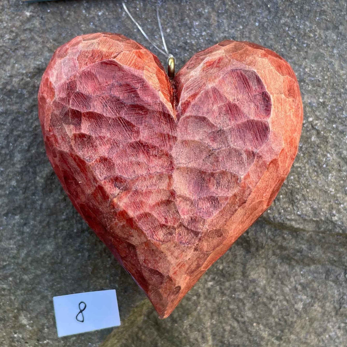 Nr.8 - Volles dickes Herz, Rot glänzend und gewachst