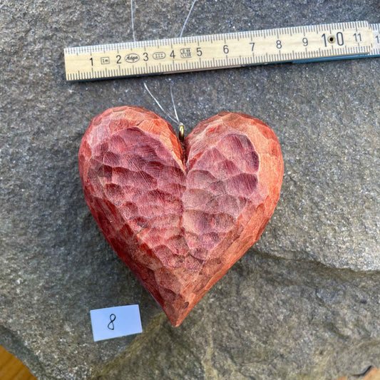 Nr.8 - Volles dickes Herz, Rot glänzend und gewachst