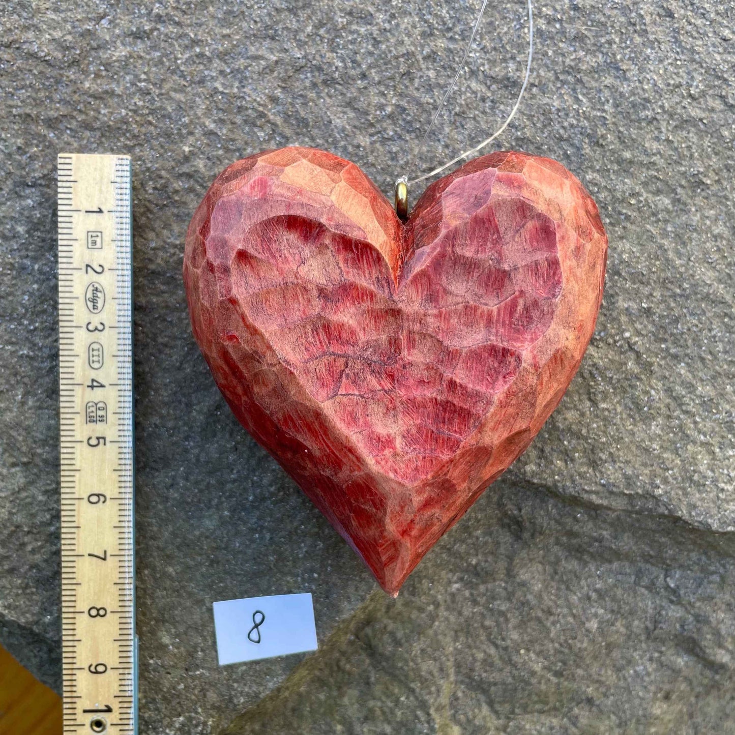 Nr.8 - Volles dickes Herz, Rot glänzend und gewachst