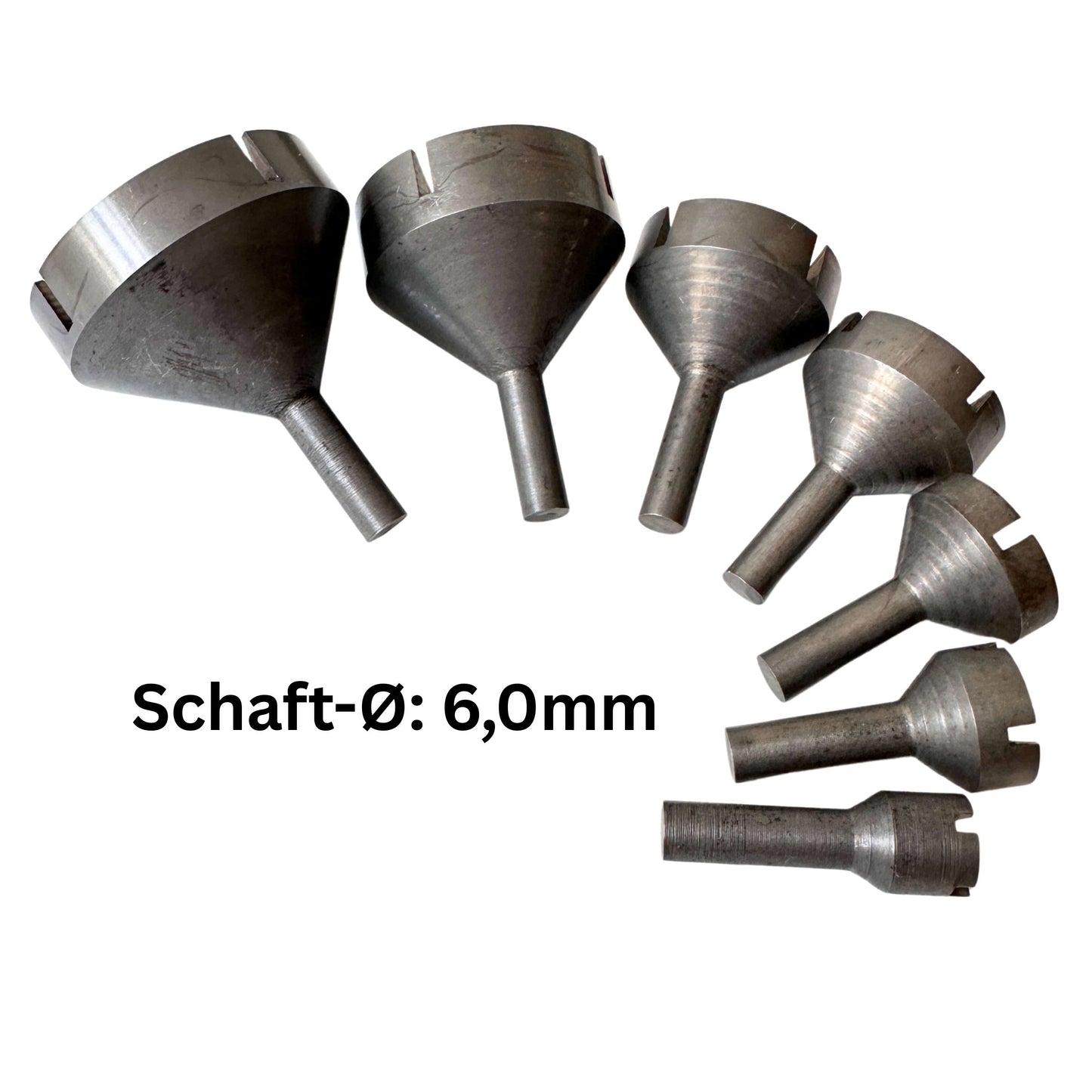 Augenfräser 6,0 mm Schaft – Set (7-tlg.) & Einzelgrößen Ø 10–40