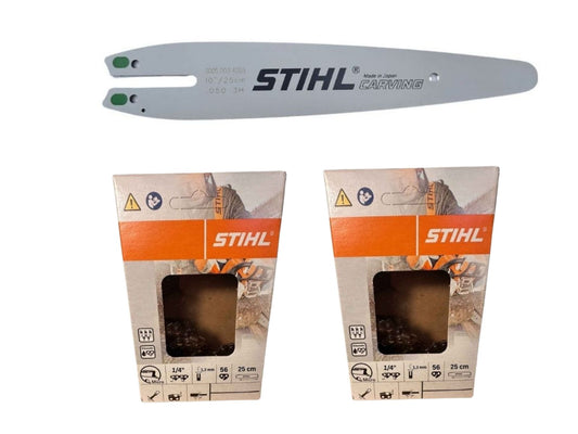 Carving-Set 25: Schiene 25cm + 2x Carving Sägekette 1,3mm 1/4"