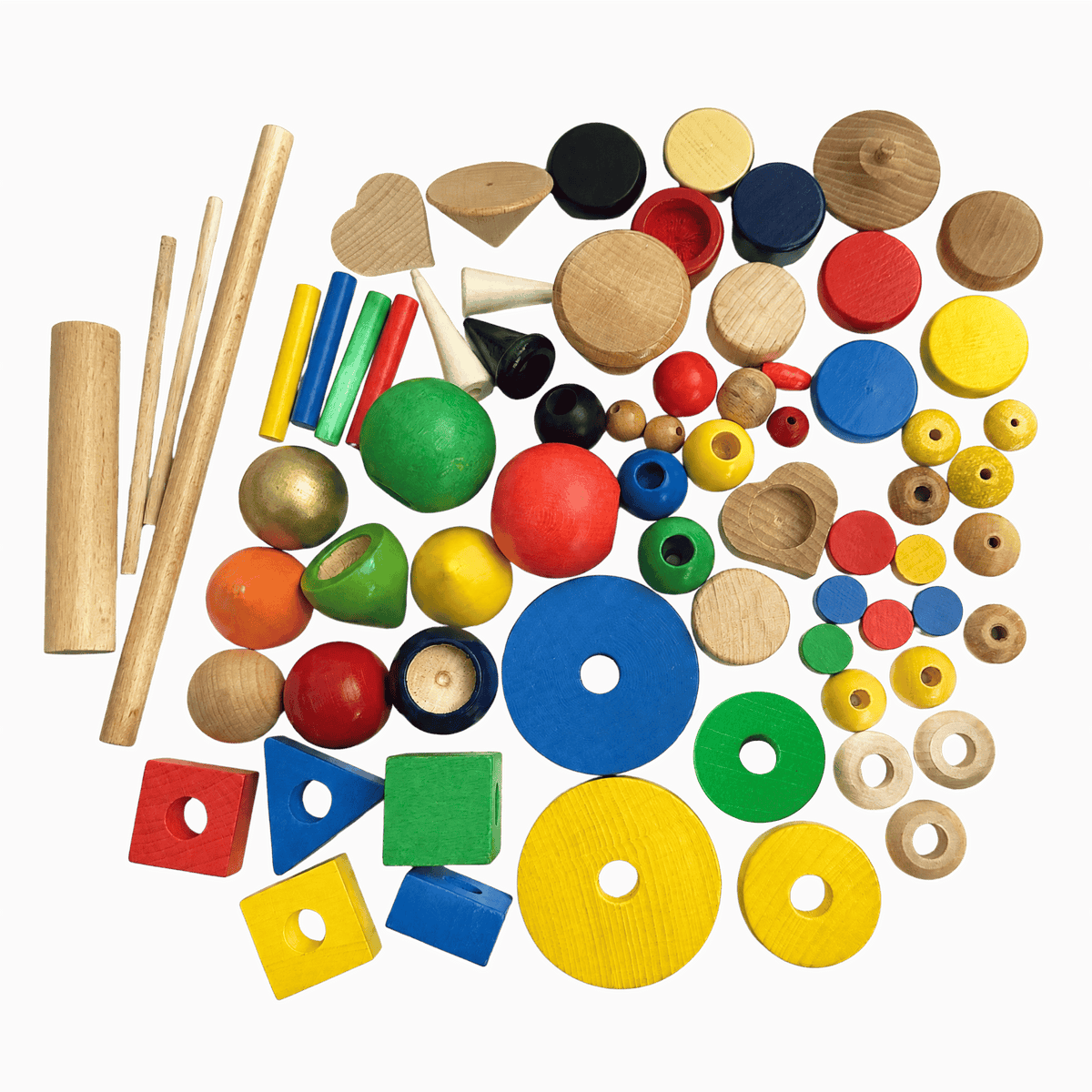 Holz-Kreativmix Drehteile aus Buche
