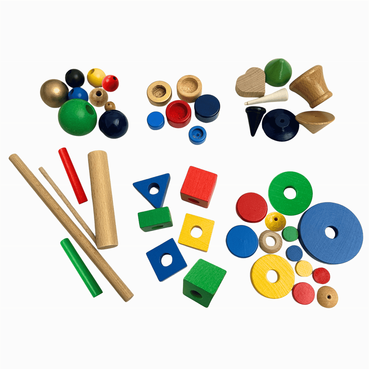 Holz-Kreativmix Drehteile aus Buche