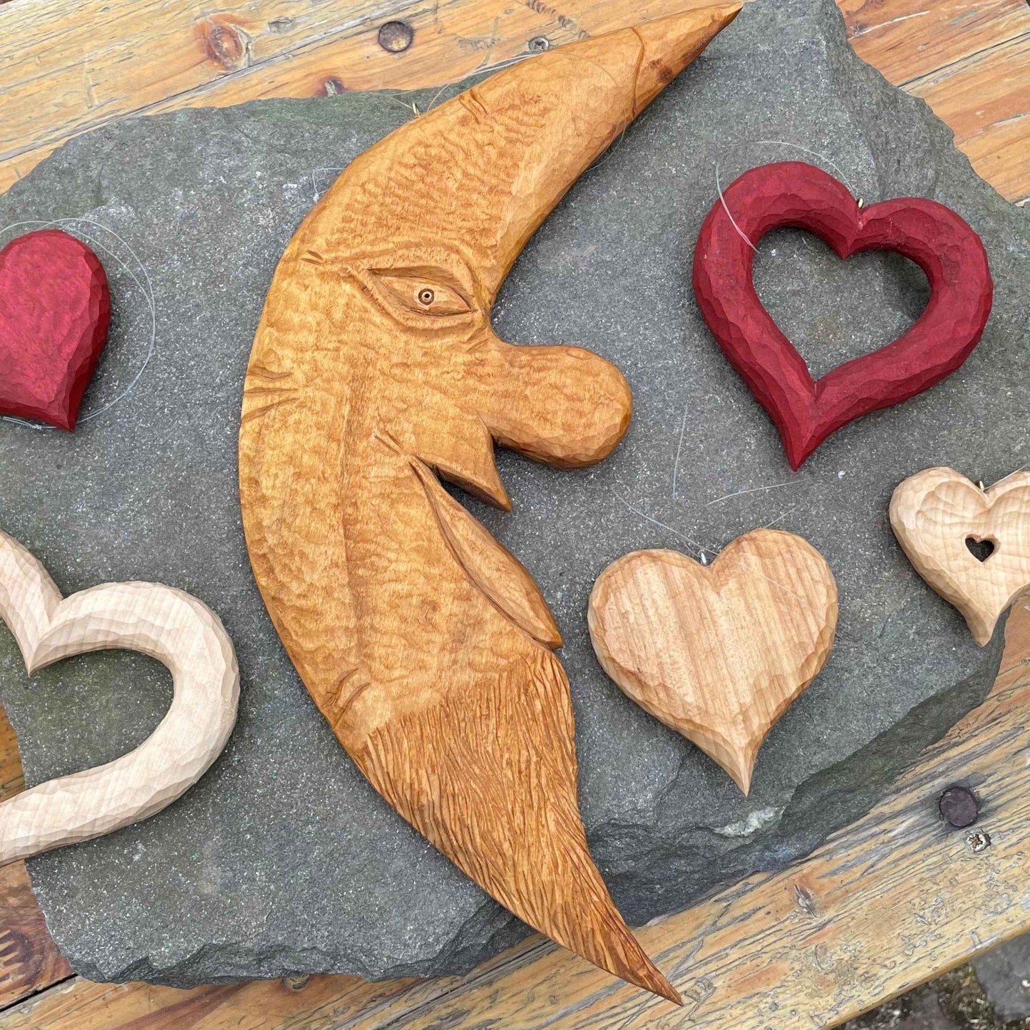 M20 - Mondgesicht aus Linde, handgeschnitztes Unikat